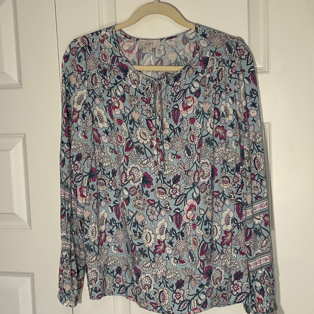 LOFT Multicolor Floral Blouse